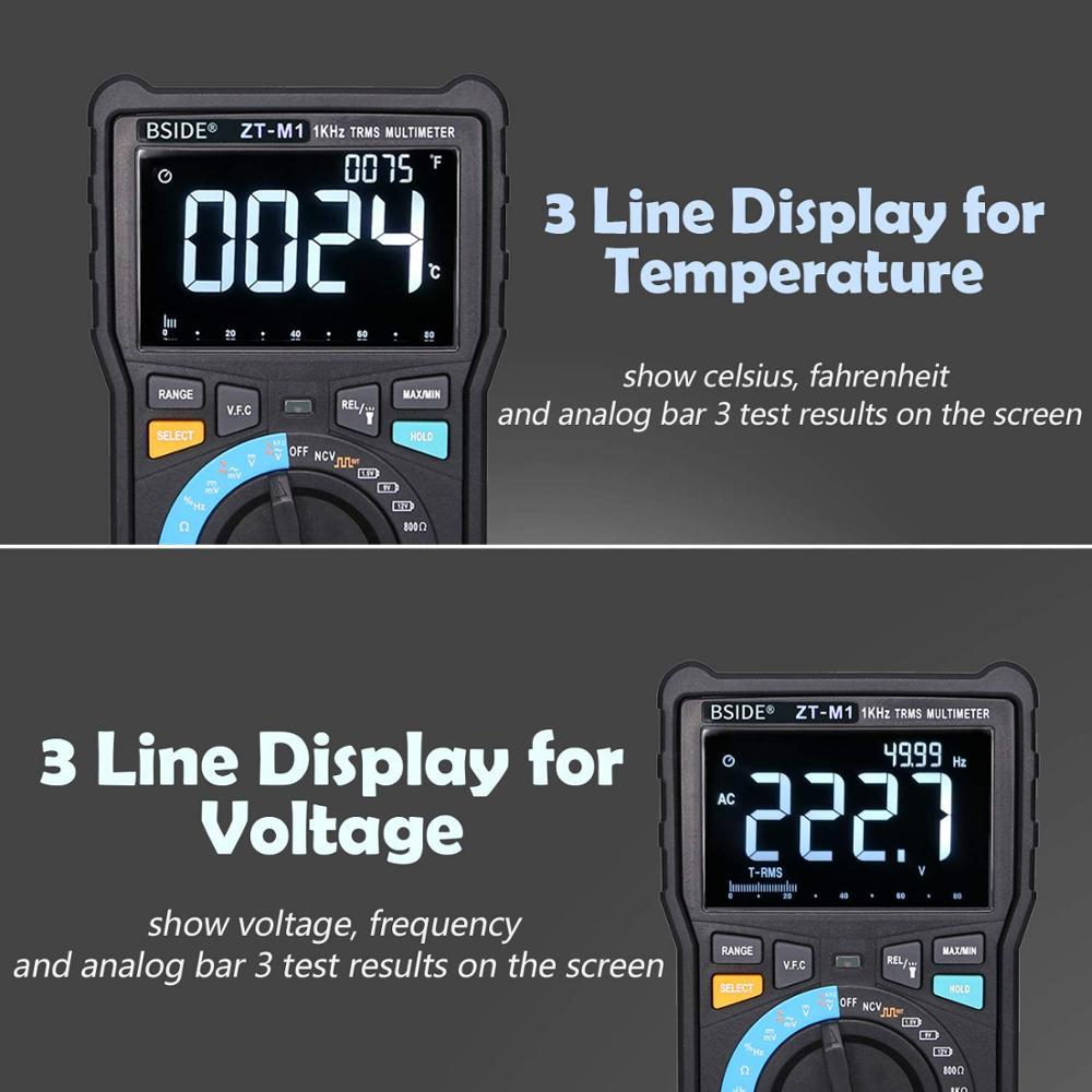 Digital Multimeter Professional True RMS 8000 with digital display and various measurement functions.