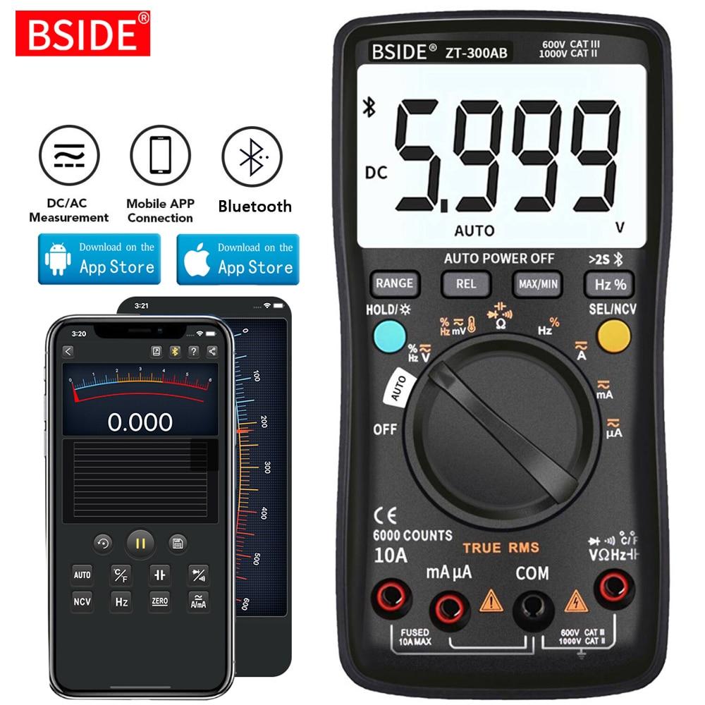 Digital multimeter with wireless technology, featuring a digital display and various measurement functions including True RMS.