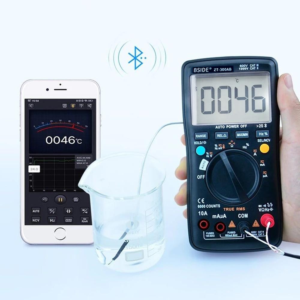 Digital multimeter with wireless technology, featuring a digital display and various measurement functions including True RMS.