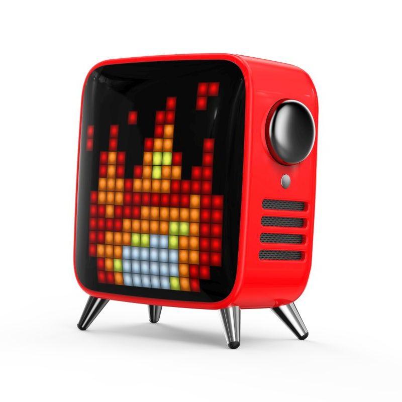 DIVOOM Tivoo Max Speaker in vibrant red color with customizable LED display.