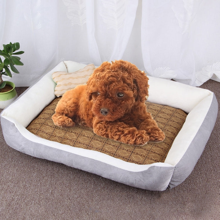 A cozy Dog Bone Pattern Big Soft Warm Kennel Mat Blanket for pets, featuring a soft surface and durable design, perfect for dogs and cats.