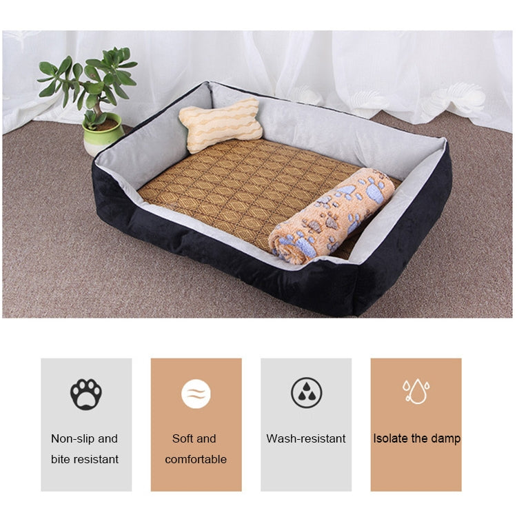 A cozy Dog Bone Pattern Big Soft Warm Kennel Mat Blanket for pets, featuring a soft surface and durable design, perfect for dogs and cats.