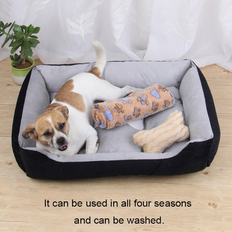 A cozy Dog Bone Pattern Big Soft Warm Kennel Mat Blanket for pets, featuring a soft surface and durable design, perfect for dogs and cats.