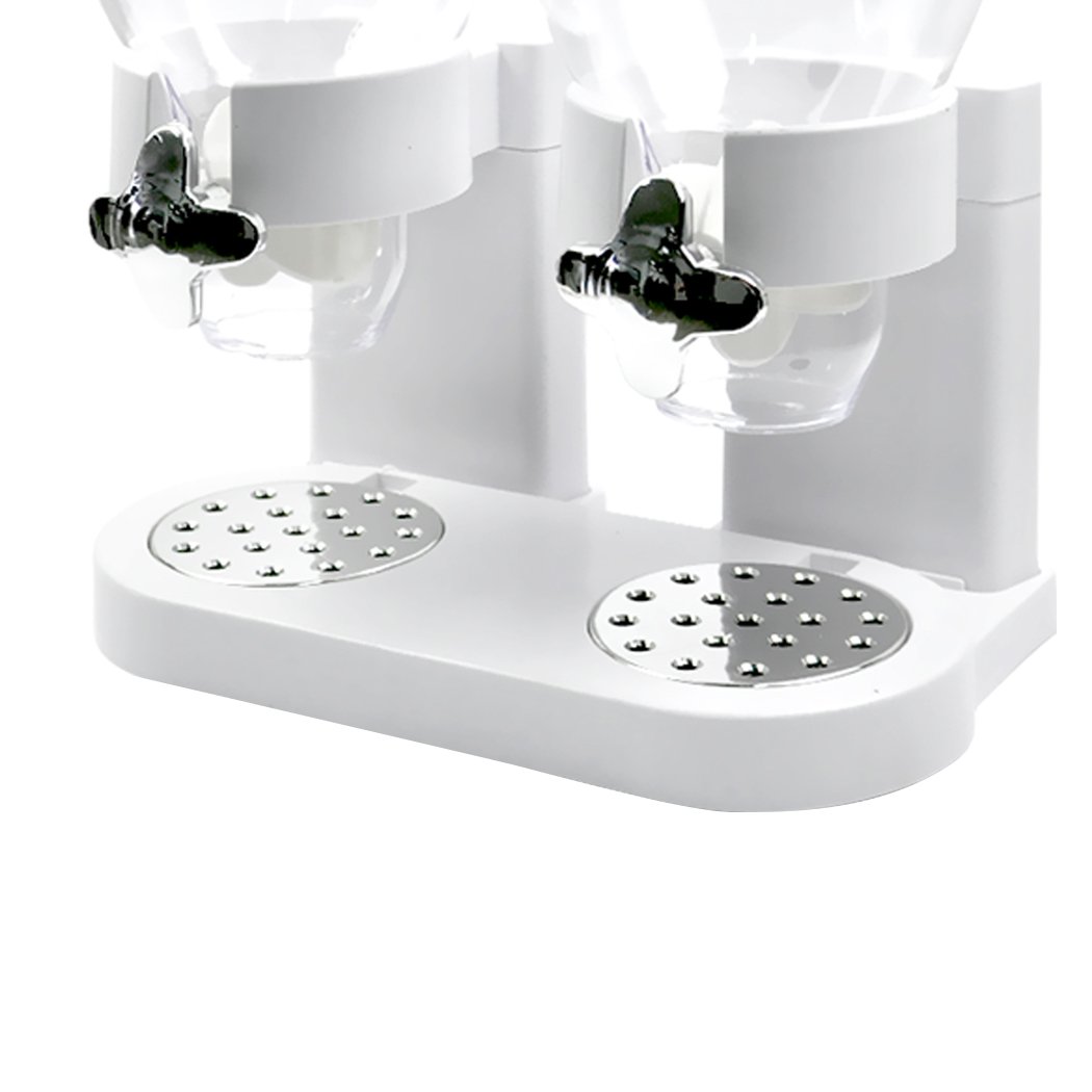 Double Cereal Dispenser in black and white, showcasing its transparent design and twist knob for portion control.