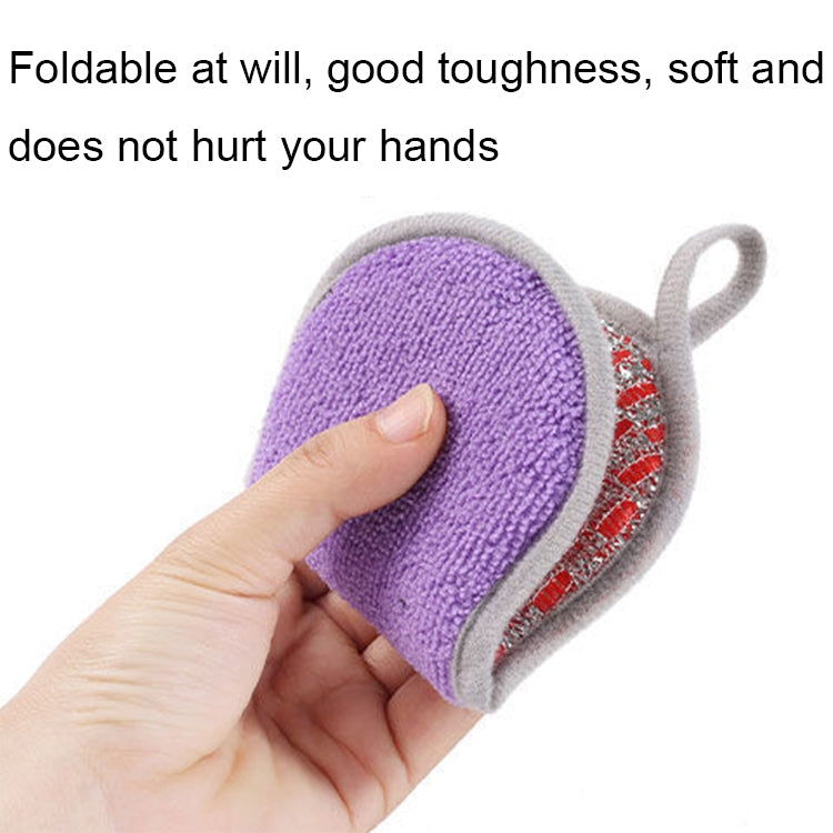 Five double-sided absorbent kitchen dishwashing sponges in various colors, showcasing their soft texture and dual cleaning surfaces.