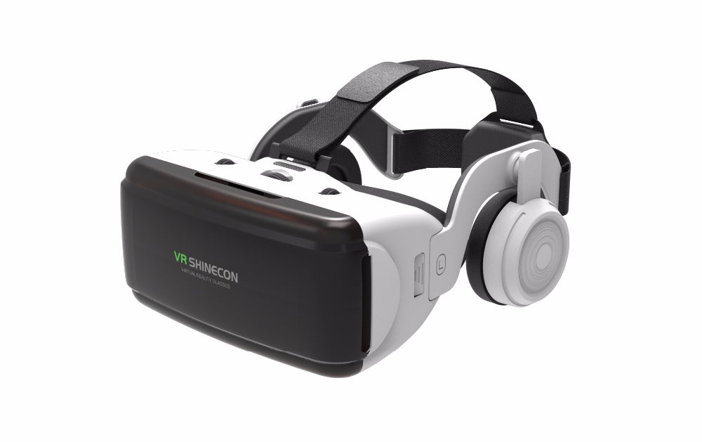 Dragon Magic G6 VR Gaming Stereo 3D Headset with adjustable straps and stereophonic earphones, designed for immersive gaming and video experiences.