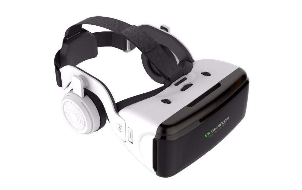 Dragon Magic G6 VR Gaming Stereo 3D Headset with adjustable straps and stereophonic earphones, designed for immersive gaming and video experiences.