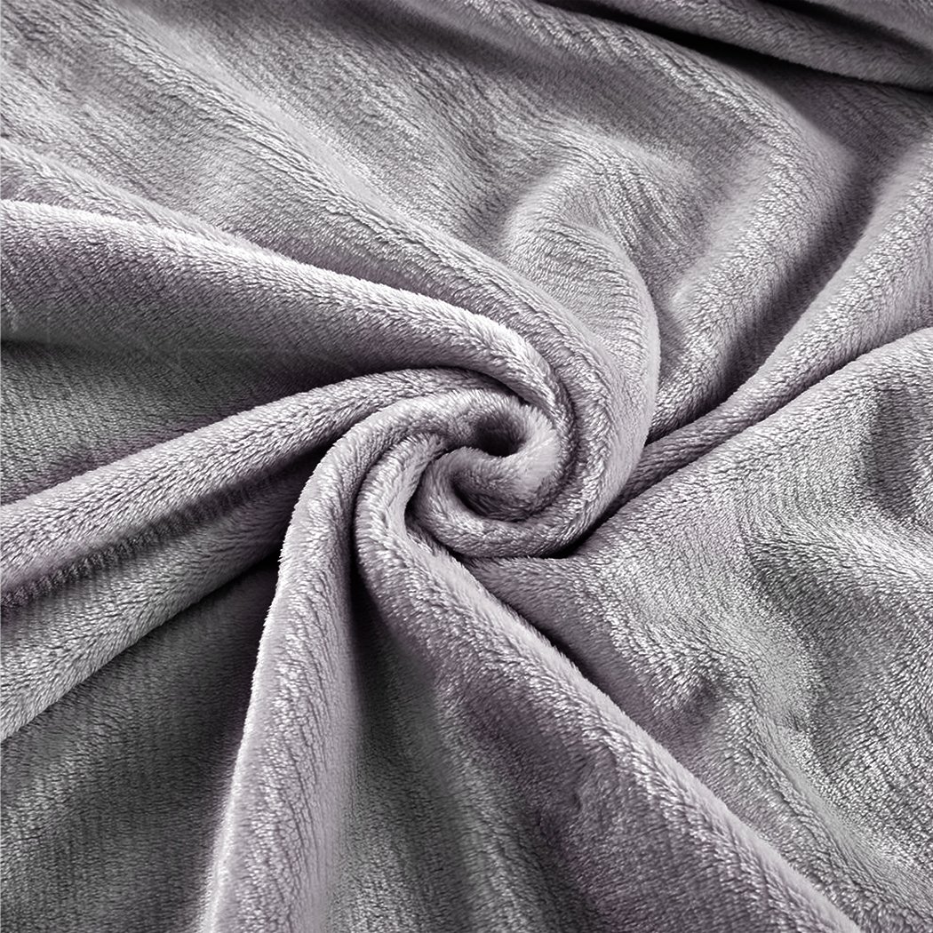 DreamZ 320GSM Ultra Soft Mink Blanket in Silver, showcasing its plush texture and generous size, perfect for cozying up.