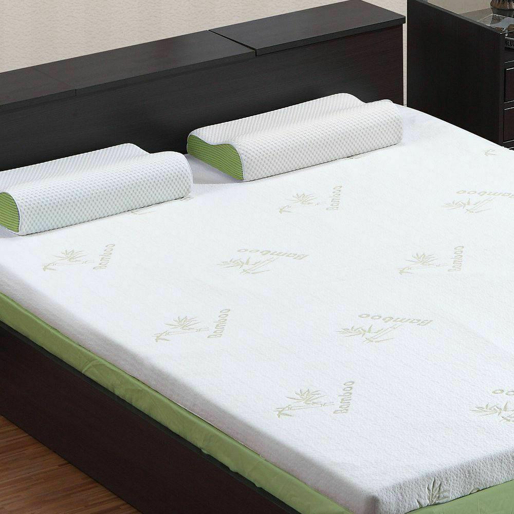 DreamZ 5cm Cool Gel Memory Foam Mattress Topper with bamboo fabric cover, showcasing its soft texture and elegant embroidery pattern.