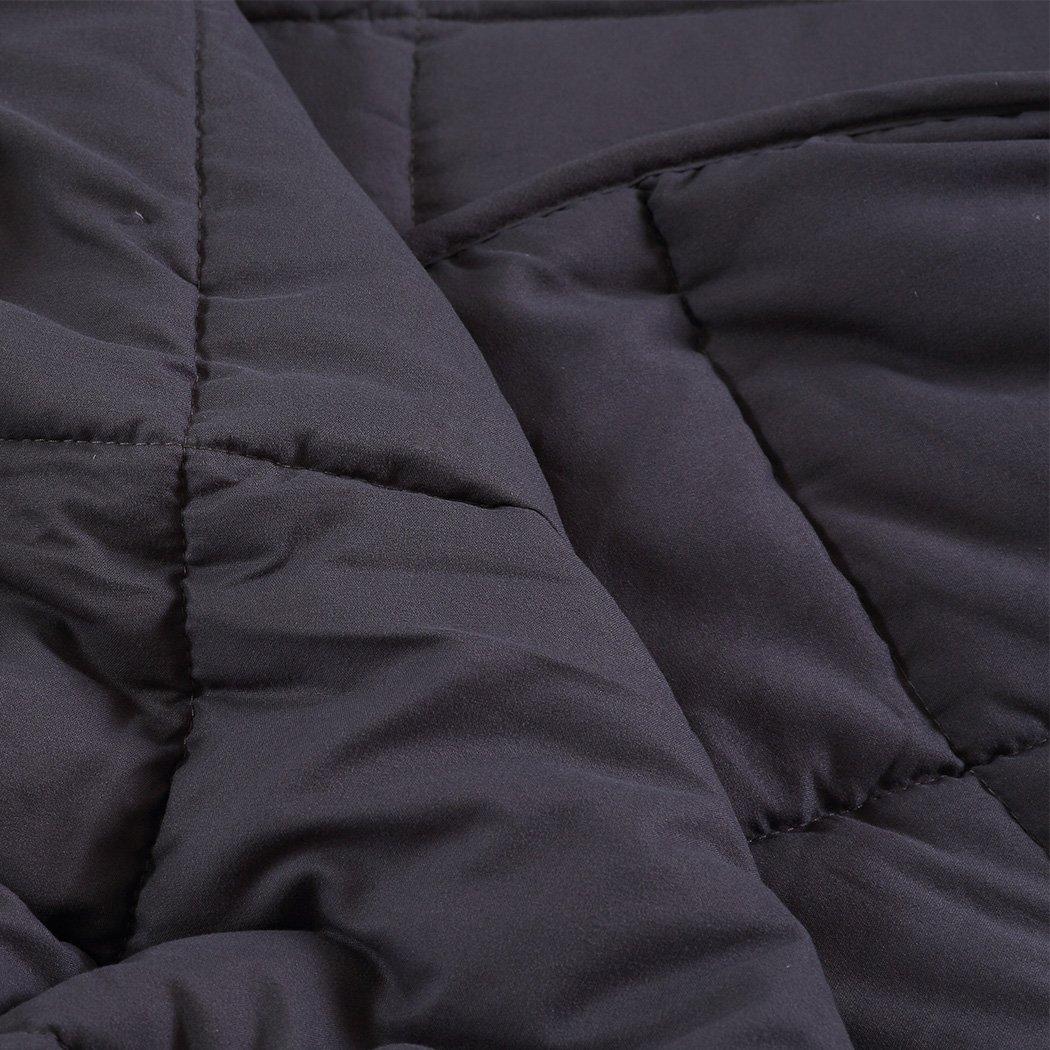 DreamZ 7KG Weighted Blanket in dark grey with bamboo cover, designed for deep sleep and anxiety relief.