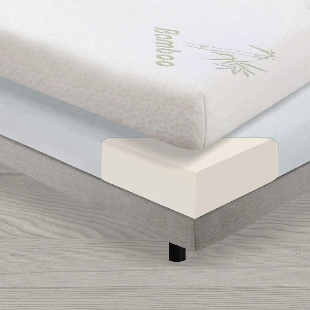 DreamZ 8cm Cool Gel Memory Foam Mattress Topper with bamboo cover, showcasing its plush design and high-density foam.