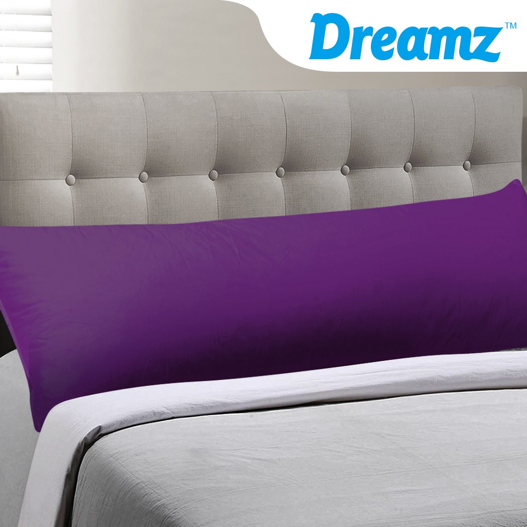 DreamZ Body Full Long Pillow in luxurious cotton cover, designed for maternity and pregnancy support, showcasing its long and soft structure.