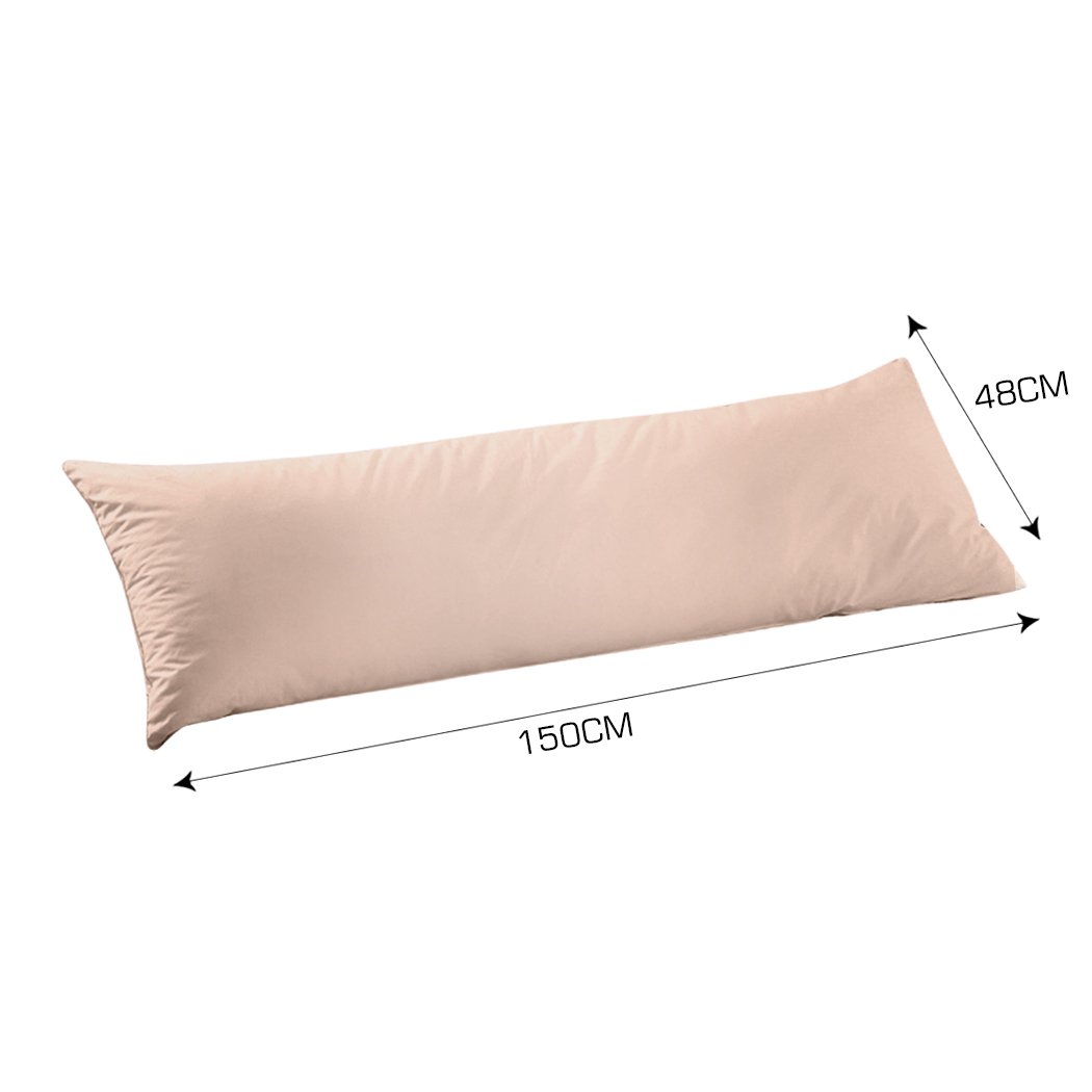 DreamZ Body Full Long Pillow in luxurious cotton, designed for maternity and pregnancy support, featuring a removable zip-off pillowcase.