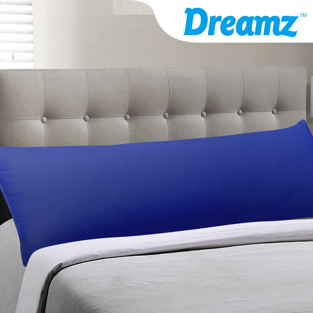 DreamZ Body Full Long Pillow in luxurious cotton, designed for maternity and pregnancy support, featuring a removable zip-off pillowcase.