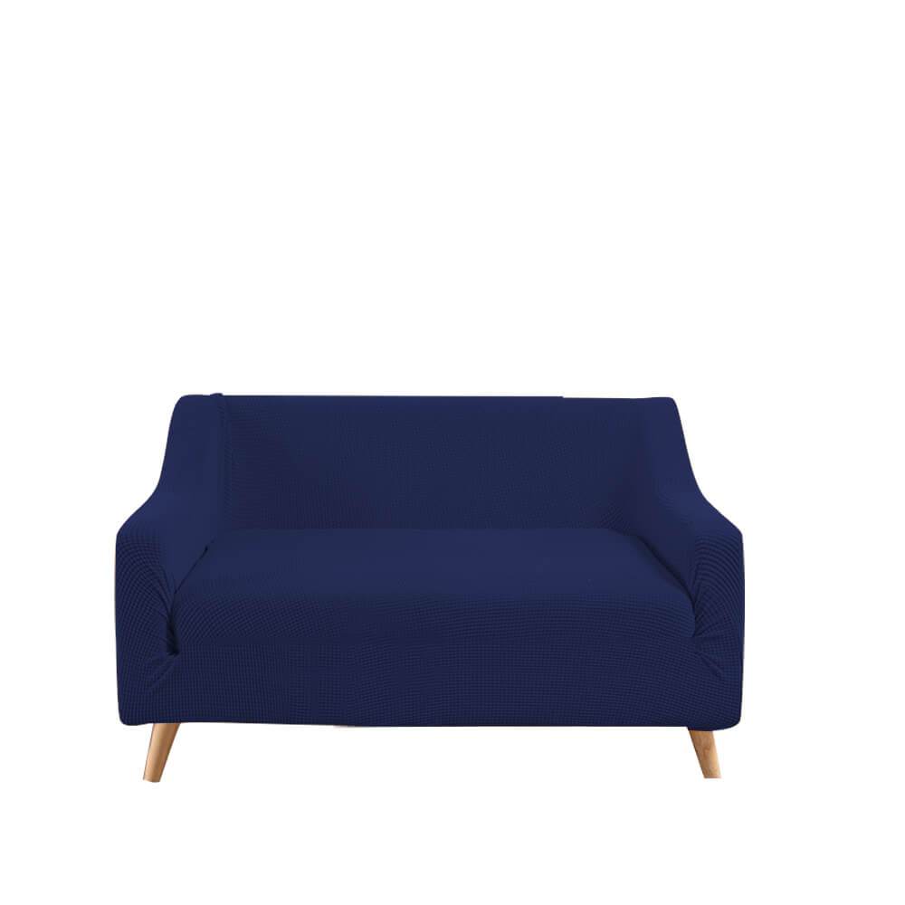 DreamZ Couch Stretch Sofa Lounge Cover Protector Slipcover for 2-seater, navy color, showcasing its stretchable fabric and well-stitched edges.