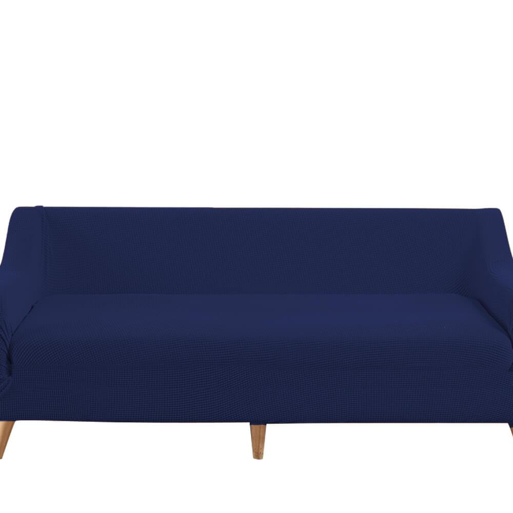 DreamZ Couch Stretch Sofa Lounge Cover Protector Slipcover in navy, designed for 4-seater sofas, showcasing its high stretch material and well-stitched edges.