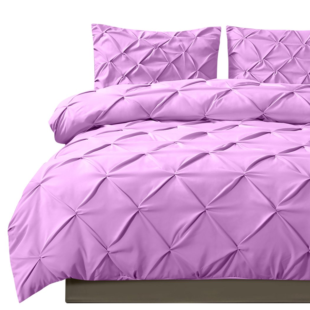 DreamZ Diamond Pintuck Duvet Cover and Pillow Case Set featuring elegant diamond design in neutral colors, perfect for enhancing bedroom decor.