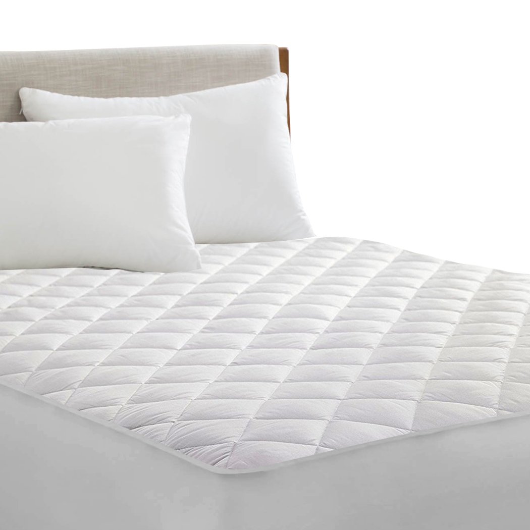 DreamZ Fully Fitted Waterproof Microfiber Mattress Protector in double size, featuring a quilted diamond pattern and soft brushed microfiber surface.