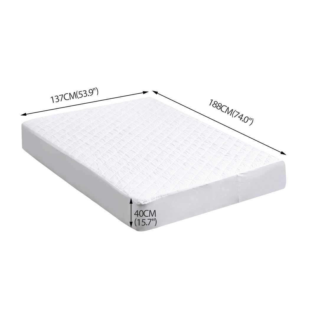 DreamZ Fully Fitted Waterproof Microfiber Mattress Protector in double size, featuring a quilted diamond pattern and soft brushed microfiber surface.