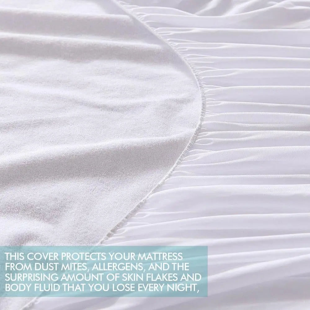 DreamZ Terry Cotton Fully Fitted Waterproof Mattress Protector in King size, featuring a soft terry cover and waterproof PU coating.