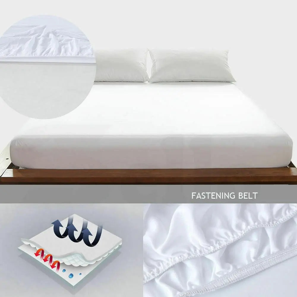 DreamZ Terry Cotton Fully Fitted Waterproof Mattress Protector in King size, featuring a soft terry cover and waterproof PU coating.