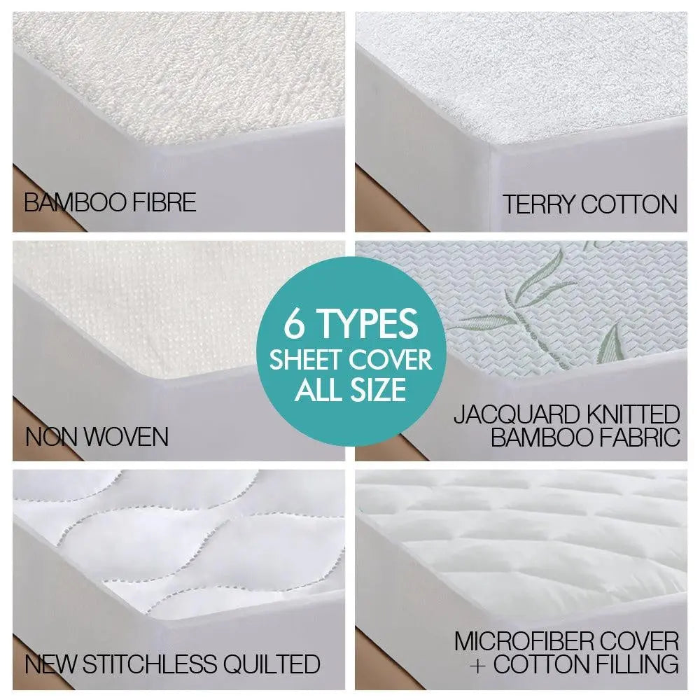 DreamZ Terry Cotton Fully Fitted Waterproof Mattress Protector in King size, featuring a soft terry cover and waterproof PU coating.