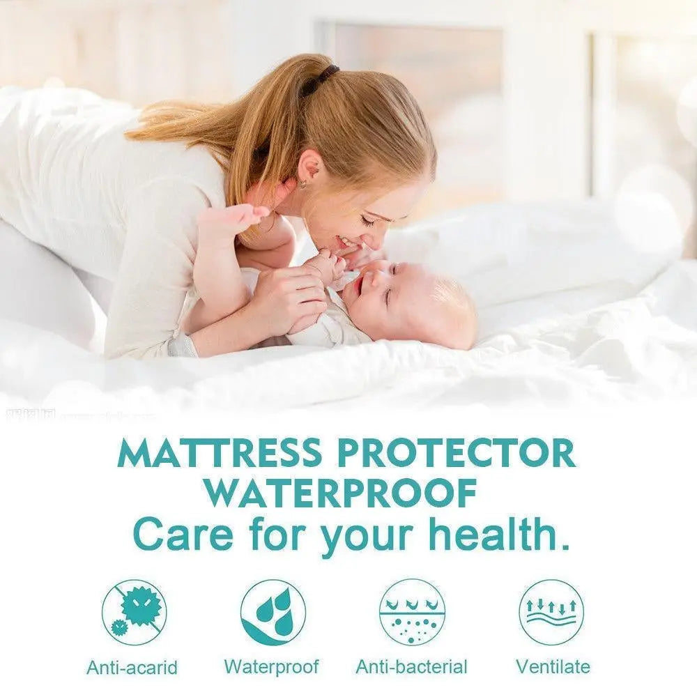 DreamZ Terry Cotton Fully Fitted Waterproof Mattress Protector in King size, featuring a soft terry cover and waterproof PU coating.