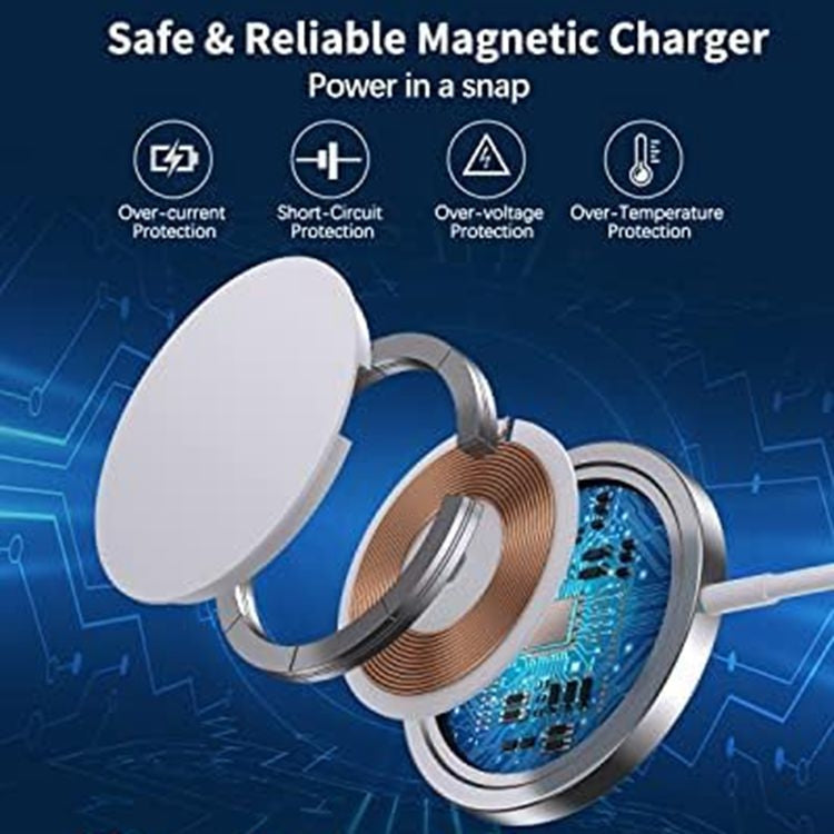 DS-WXC103 15W Max MagSafe Magnetic Wireless Charger for iPhone with a sleek design and strong magnets for optimal alignment.