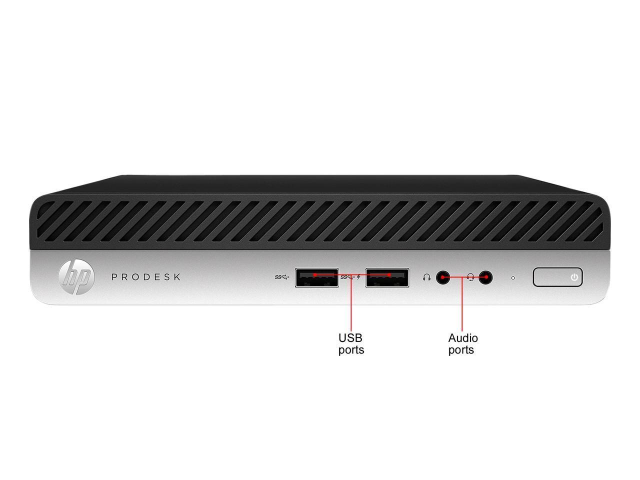 HP ProDesk 400 G5 Mini Desktop PC with Intel Core i5-9500T, 8 GB RAM, and 256 GB SSD.