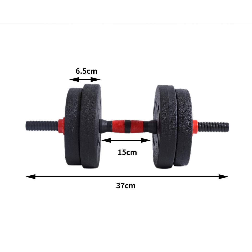 15KG Adjustable Dumbbells Barbell Weight Set with various weight plates and ergonomic design for home gym exercises.