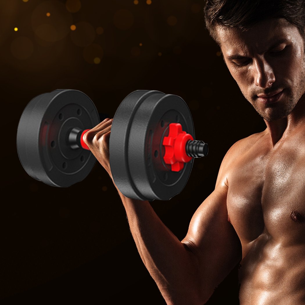 15KG Adjustable Dumbbells Barbell Weight Set with various weight plates and ergonomic design for home gym exercises.