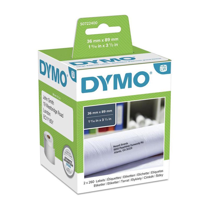 DYMO LW AddressLab labels in a roll, showcasing their size and quality for POS applications.