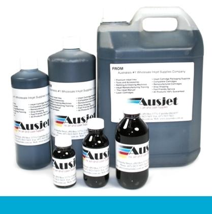 E3082 Sensient Cyan Ink 100ml bottle showcasing vibrant cyan color for printing.