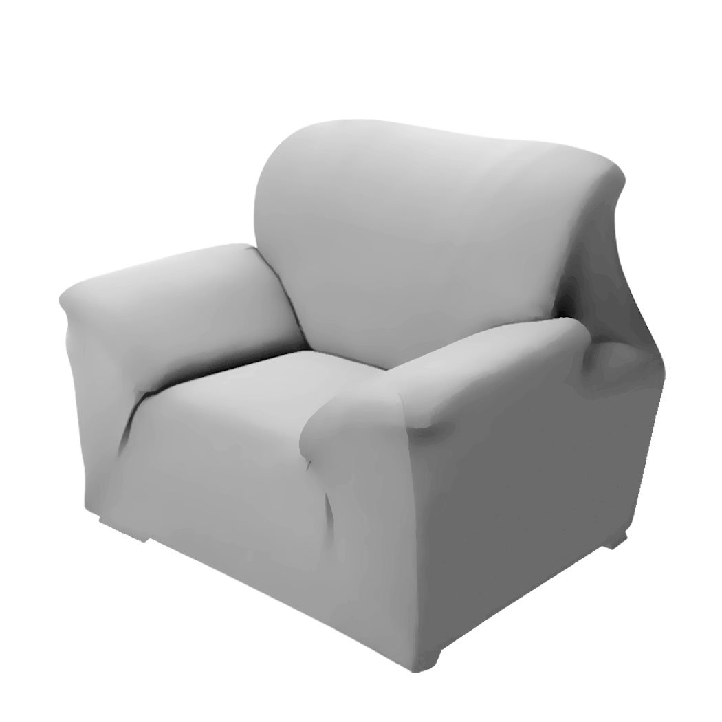 Grey Easy Fit Stretch Couch Sofa Slipcover for 1 Seater, showcasing its stretchable fabric and modern design.