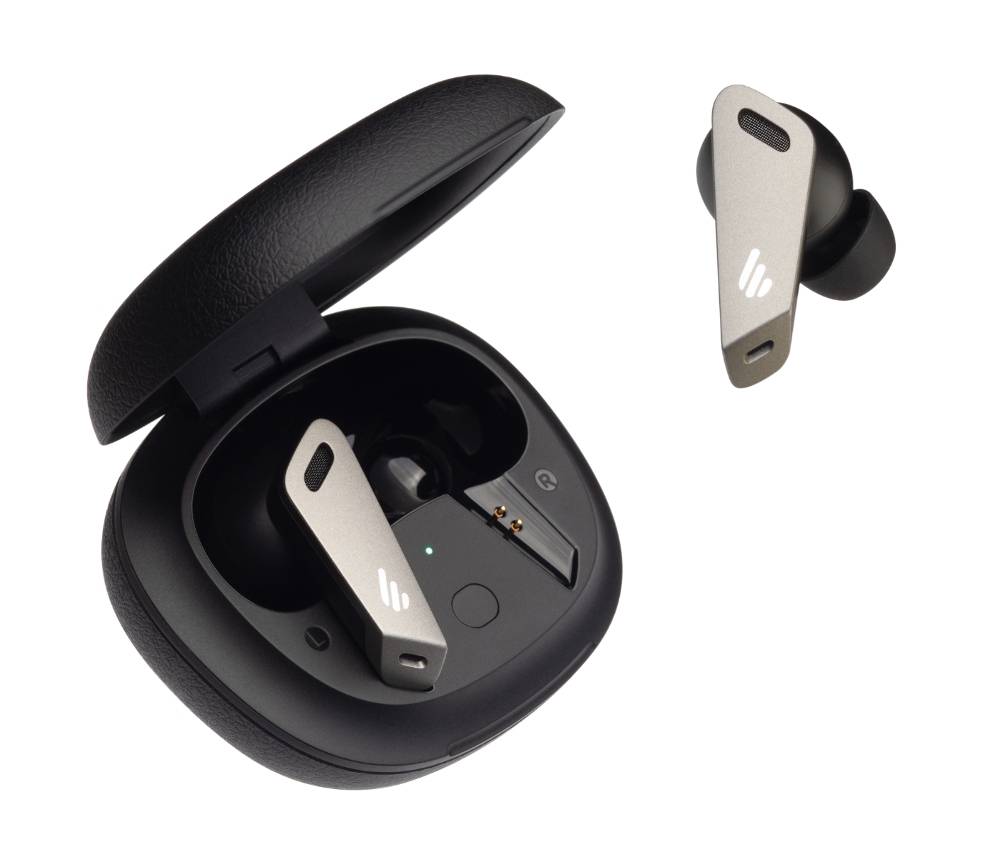 EDIFIER TWSNB2 True Wireless Earbuds in black with active noise cancellation features.