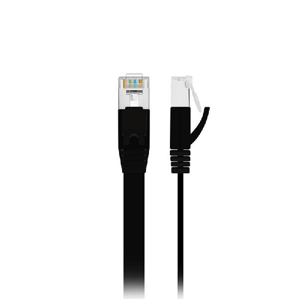 EDIMAX 10m Black CAT6 Network Cable, flat UTP design, ideal for high-speed internet connections.