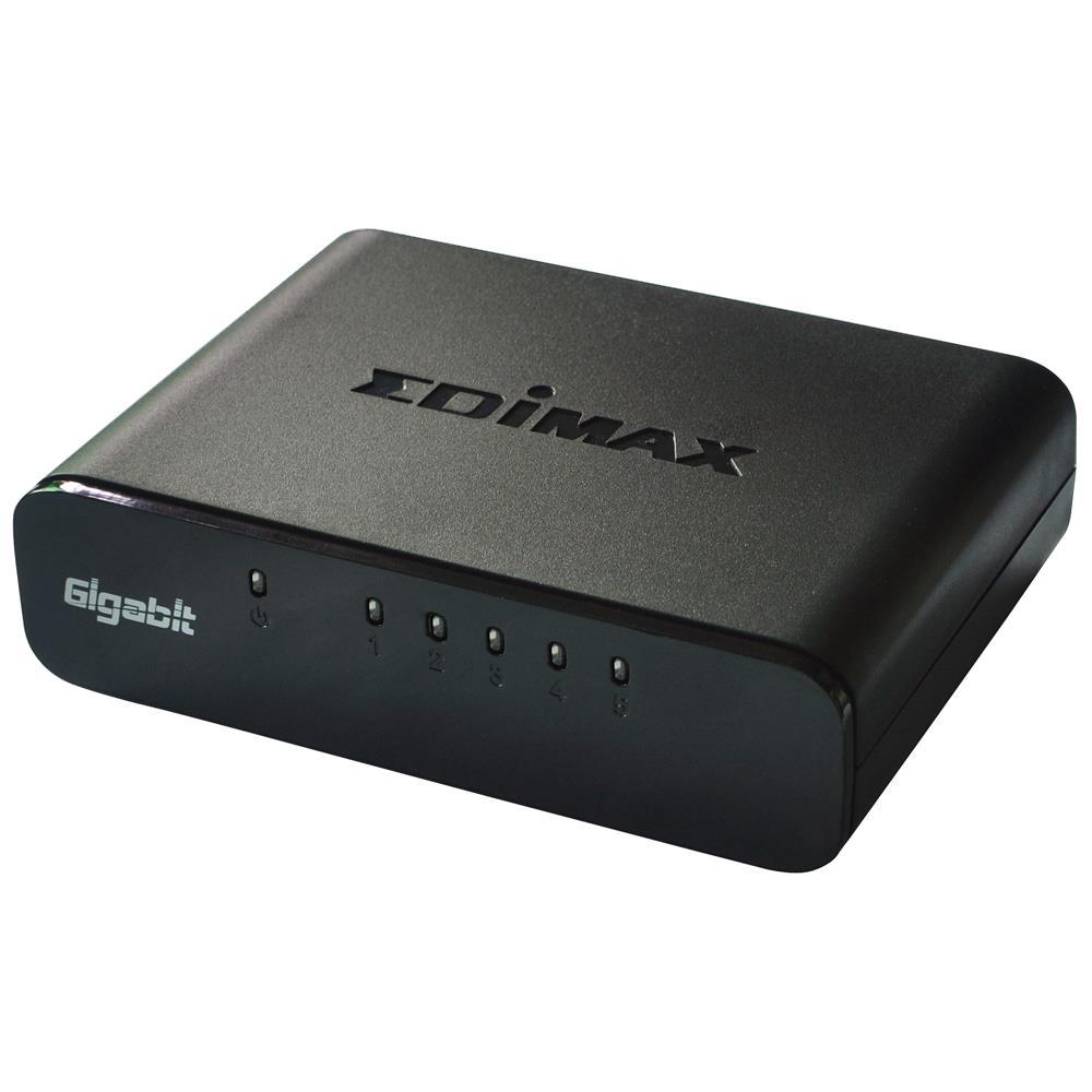 EDIMAX ES-5500G V3 5-Port Gigabit Switch with compact design and multiple ports for network connectivity.