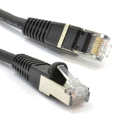 Edimax 1m Black 10GbE Double Shielded CAT6A Network Cable with snagless design and LSZH material.