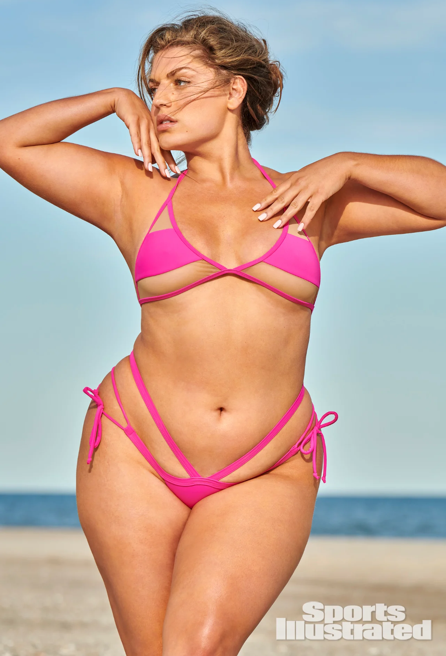 Ella Mesh Pink Brazilian Bikini set featuring a stylish mesh top and adjustable side-tie bottoms, made from sustainable fabric.