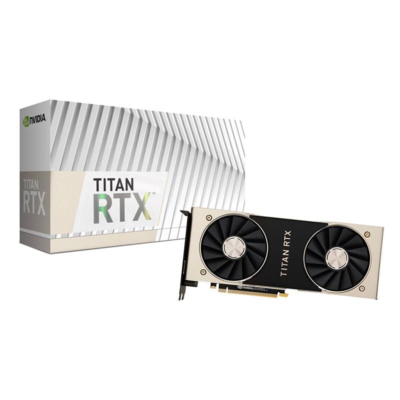 E-ENERGY TITAN RTX 24GB GDDR6 graphics card showcasing its sleek design and multiple connectivity ports.