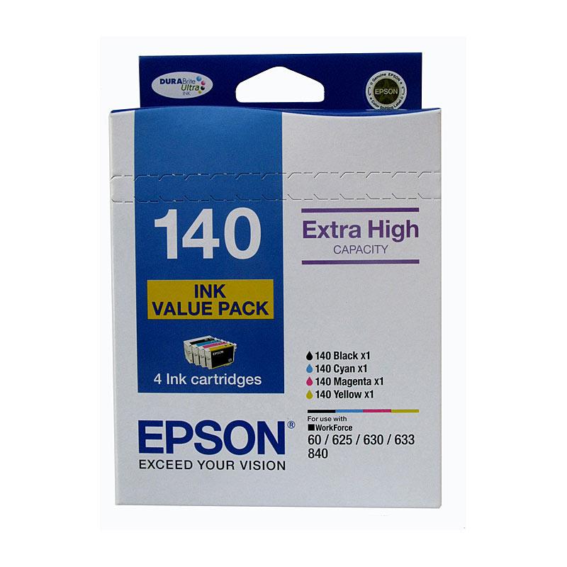 EPSON 140 Ink Value Pack featuring genuine toner cartridges for high-quality printing.