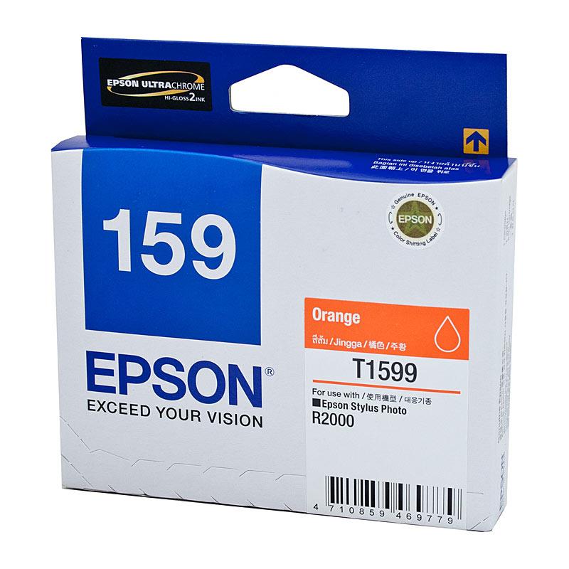 EPSON 1599 Orange Ink Cartridge with vibrant orange color, designed for high-quality printing.