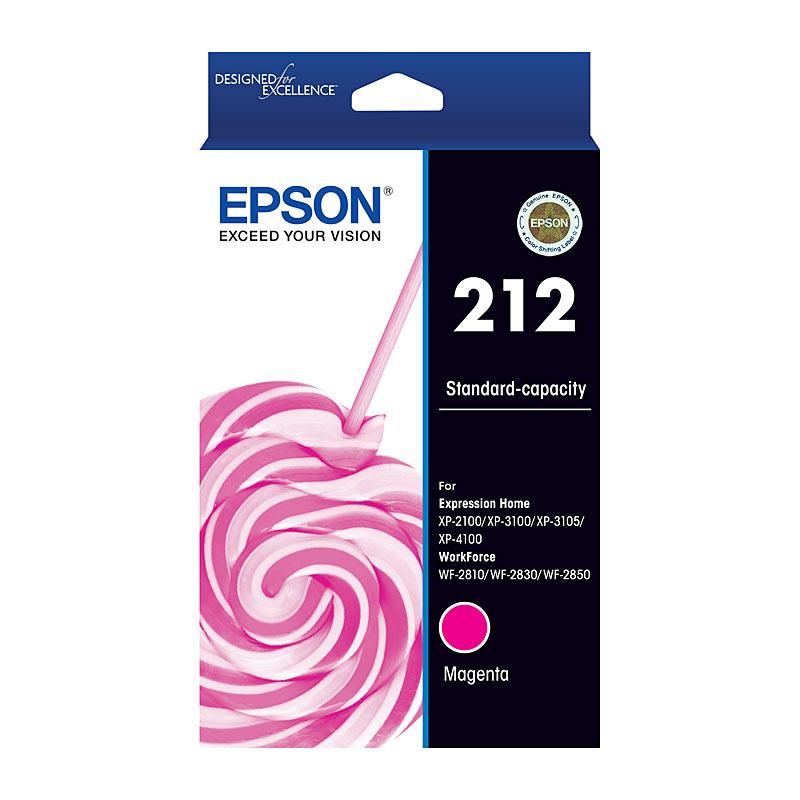 EPSON 212 Magenta Ink Cartridge showcasing vibrant color and design, compatible with various EPSON printers.