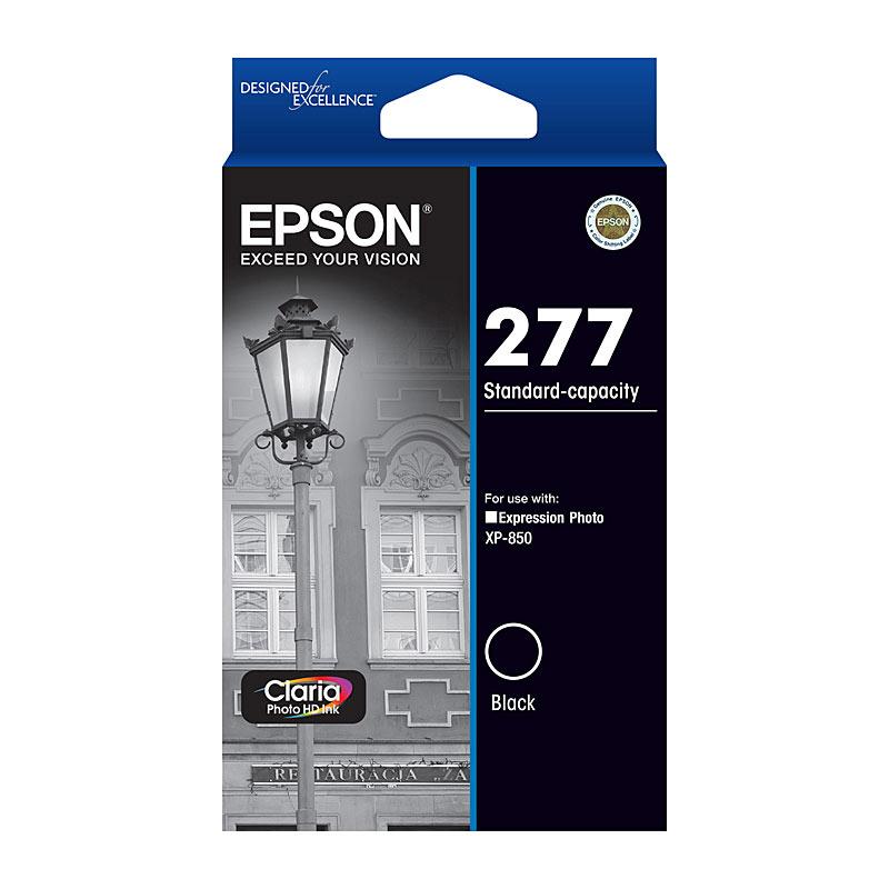 EPSON 277 Black Ink Cartridge with packaging, designed for high-quality printing.