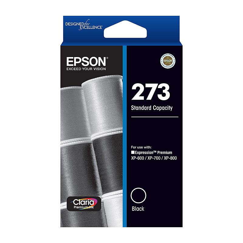 EPSON 273 Black Ink Cartridge, designed for high-quality printing, compatible with various EPSON printers.