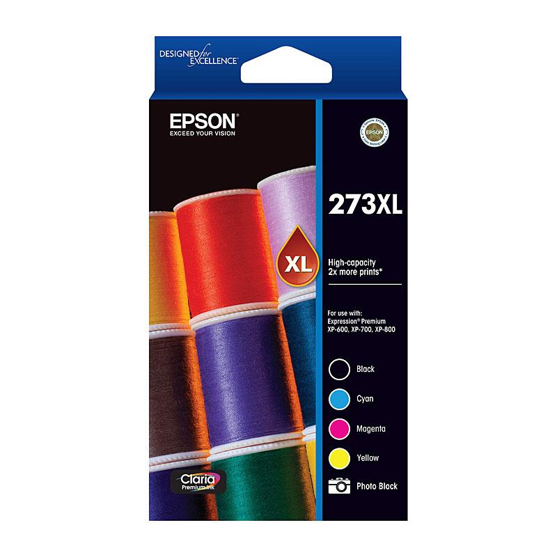 EPSON 273XL 5 Ink Value Pack featuring five ink cartridges in vibrant colors, designed for high-quality printing.