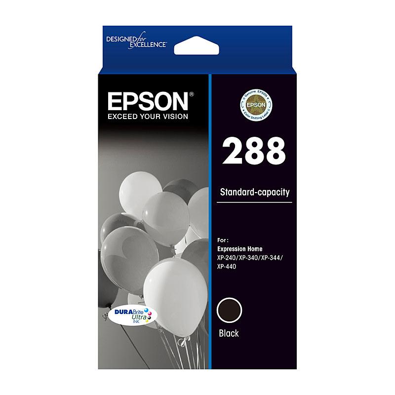 EPSON 288 Black Ink Cartridge, a genuine cartridge designed for high-quality printing, compatible with various EPSON printers.