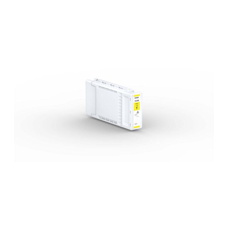 EPSON 350ml UltraChrome Yellow toner cartridge, showcasing its vibrant yellow color and premium quality design.