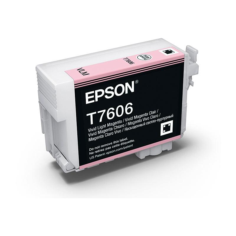 EPSON 760 Viv Light Magenta Ink Cartridge showcasing its vibrant color and design, ideal for high-quality printing.