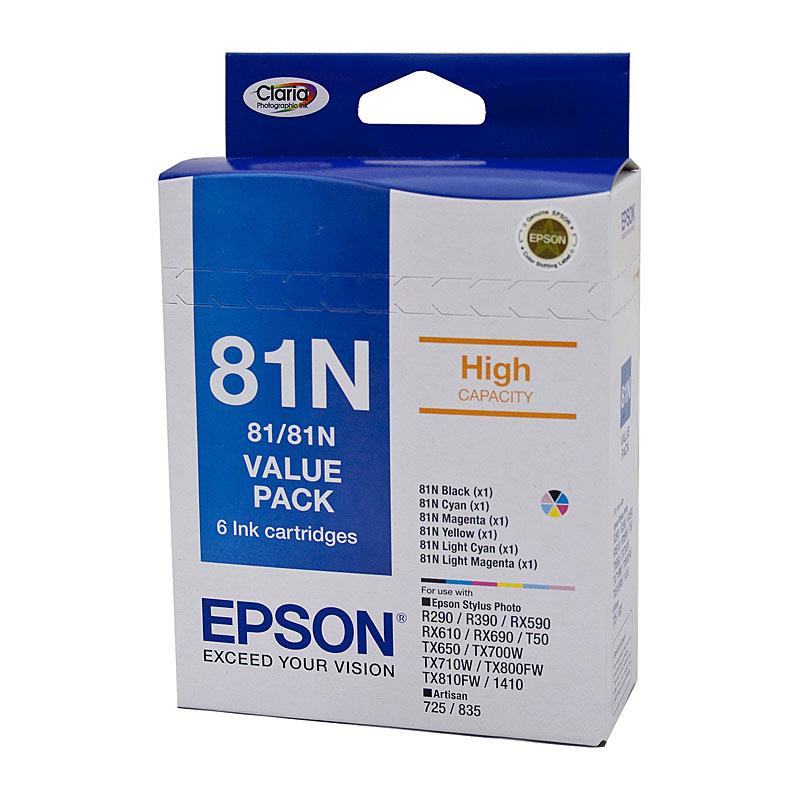 EPSON 81N HY Ink Value Pack featuring multiple ink cartridges for vibrant printing.